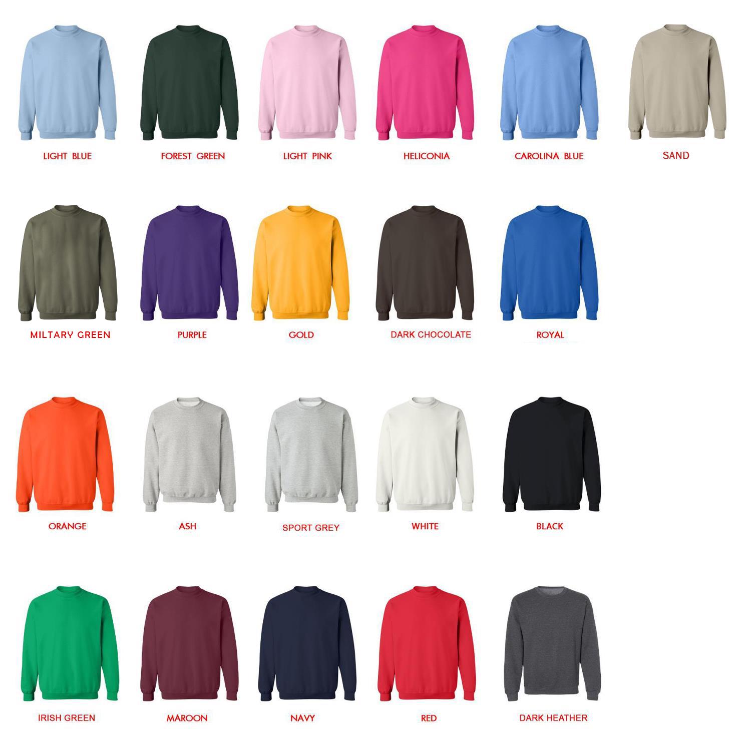 sweatshirt color chart - Golden Retriever Shop UK