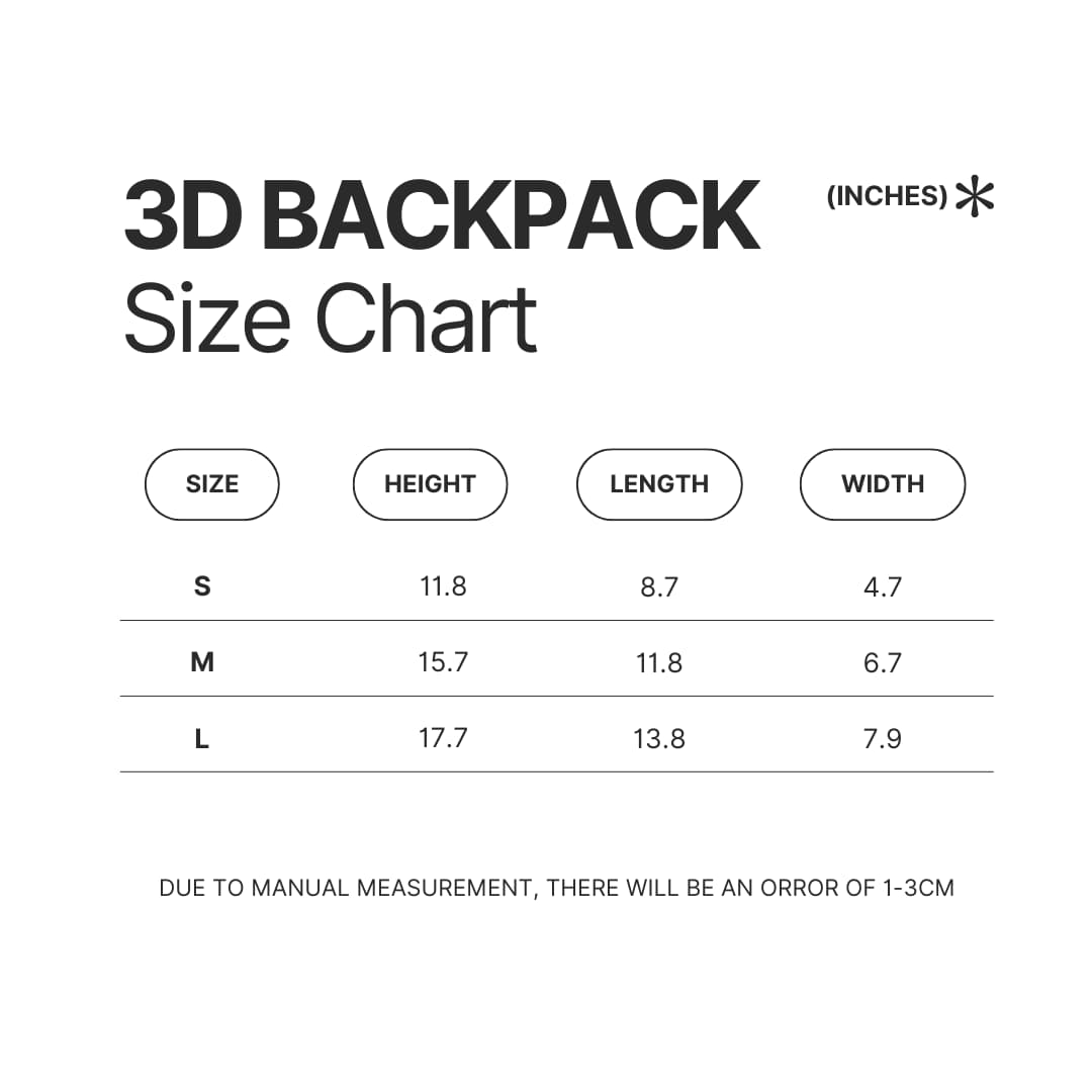 3D Backpack Size Chart - Golden Retriever Shop UK
