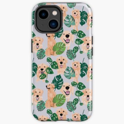 Golden Retriever Tropical Scene Iphone Case