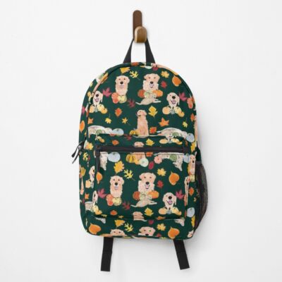 Golden Retriever Autumn Green Backpack