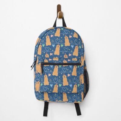 Love Golden Retriever Blue Backpack