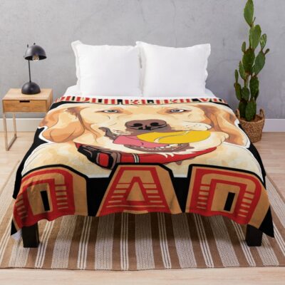 Proud Golden Retriever Dad Throw Blanket