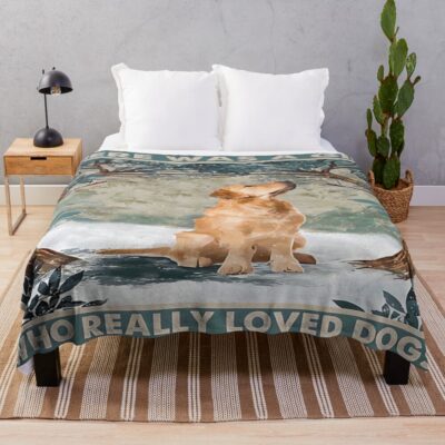 Girl Who Really Loved Golden Retriever Throw Blanket