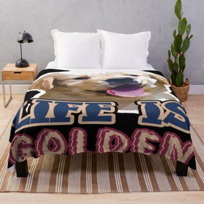 Life Is Better With Golden Retriever Throw Blanket