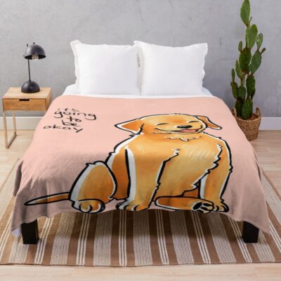 It Will Be Okay Puppy Artwork Throw Blanket