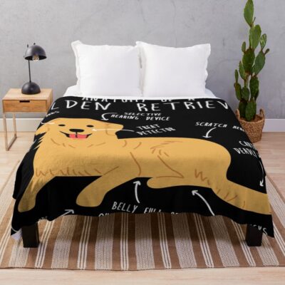 Golden Retriever Anatomy Design Throw Blanket