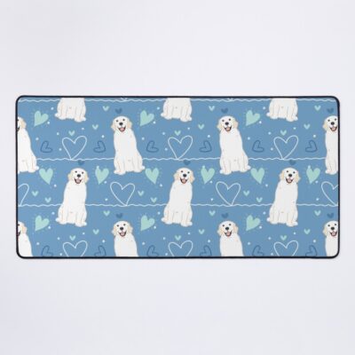 White Cream Golden Retriever Mouse Pad