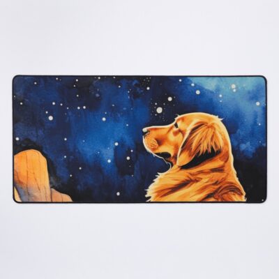 Golden Retriever Desert Sky Mouse Pad