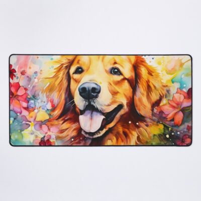 Golden Retriever Watercolor Painting Mouse Pad