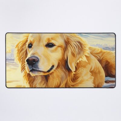 Golden Retriever Water Scene Mouse Pad