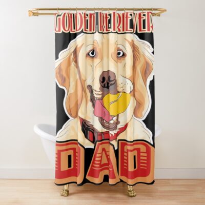 Proud Golden Retriever Dad Shower Curtain