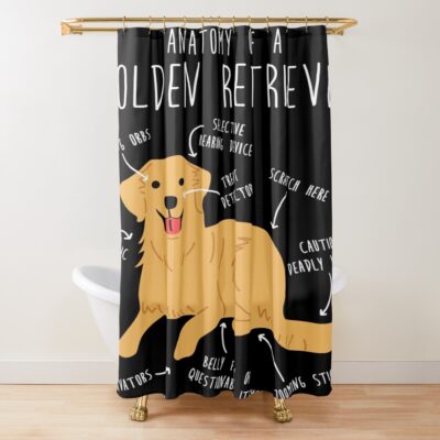 Golden Retriever Anatomy Design Shower Curtain