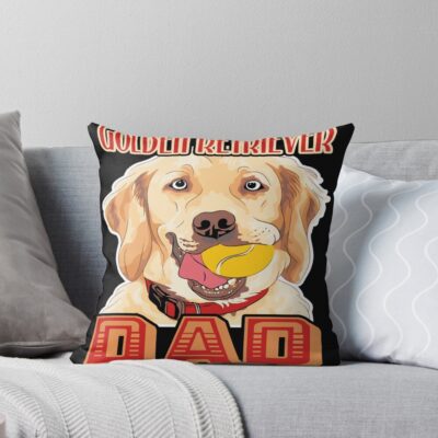 Proud Golden Retriever Dad Throw Pillow