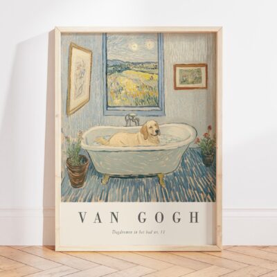 Van Gogh Golden Retriever Bathroom Wall Art