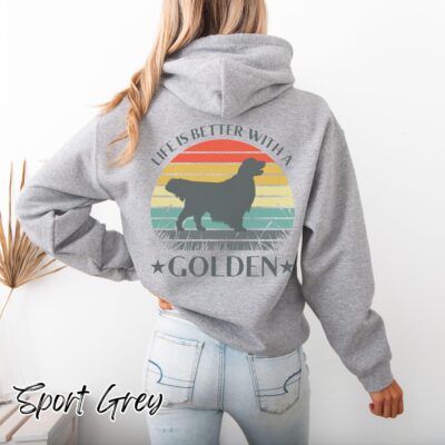 Golden Retriever Golden Mama Back Print Hoodie