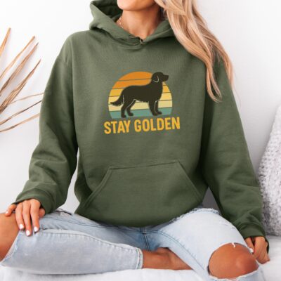 Stay Golden Retro Golden Retriever Hoodie