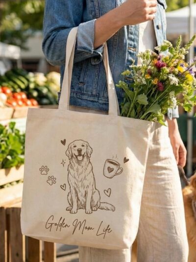 Golden Retriever Mom Life Dog Tote Bag