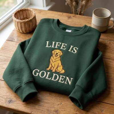 Golden Retriever Life Embroidered Sweatshirt