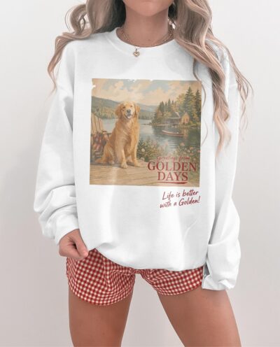 Golden Retriever Scene Vintage Sweatshirt
