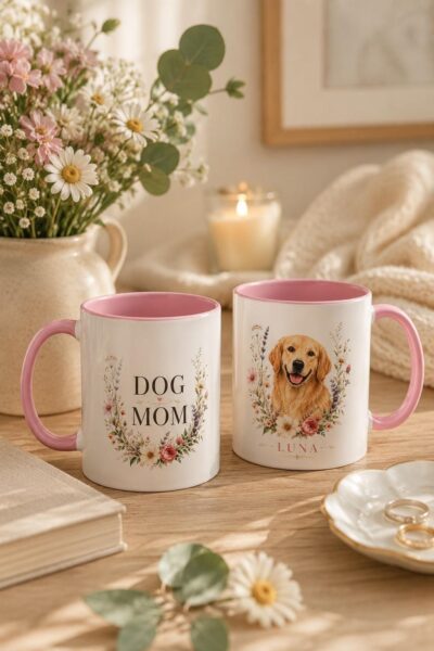 Golden Retriever Floral Mom Custom Mug